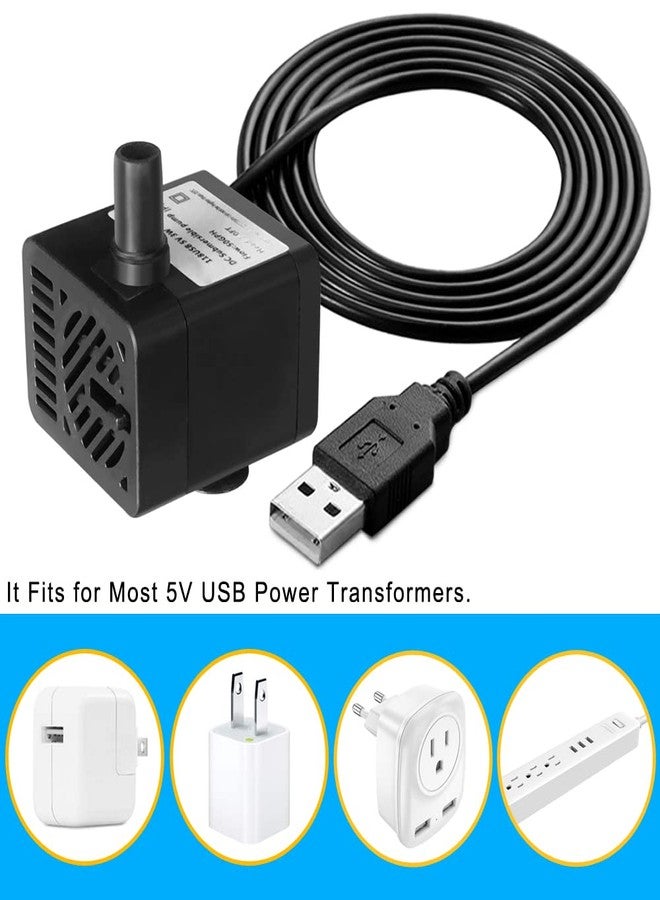 PULACO DC 5V USB Mini Submersible Water Pump with Tubing for Pet Fountain, Aquarium Fish Tank, Pond, Fountain, Hydroponics - Image 5